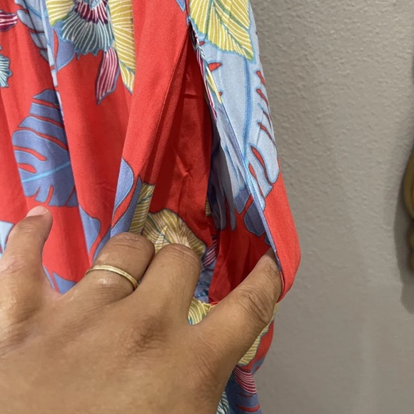 Lulu's Patsy Red Floral Leaf Dress, size XL - Picture 5 of 8